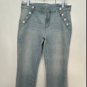 ANN TAYLOR LOFT MODERN 29/8 WIDE LEG LIGHT WASH JEAN